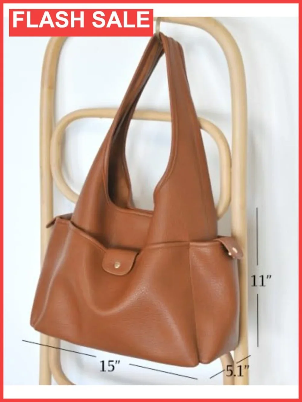 Soft Faux Leather Hobo Shoulder Bag Multi-Pocket Everyday Purse